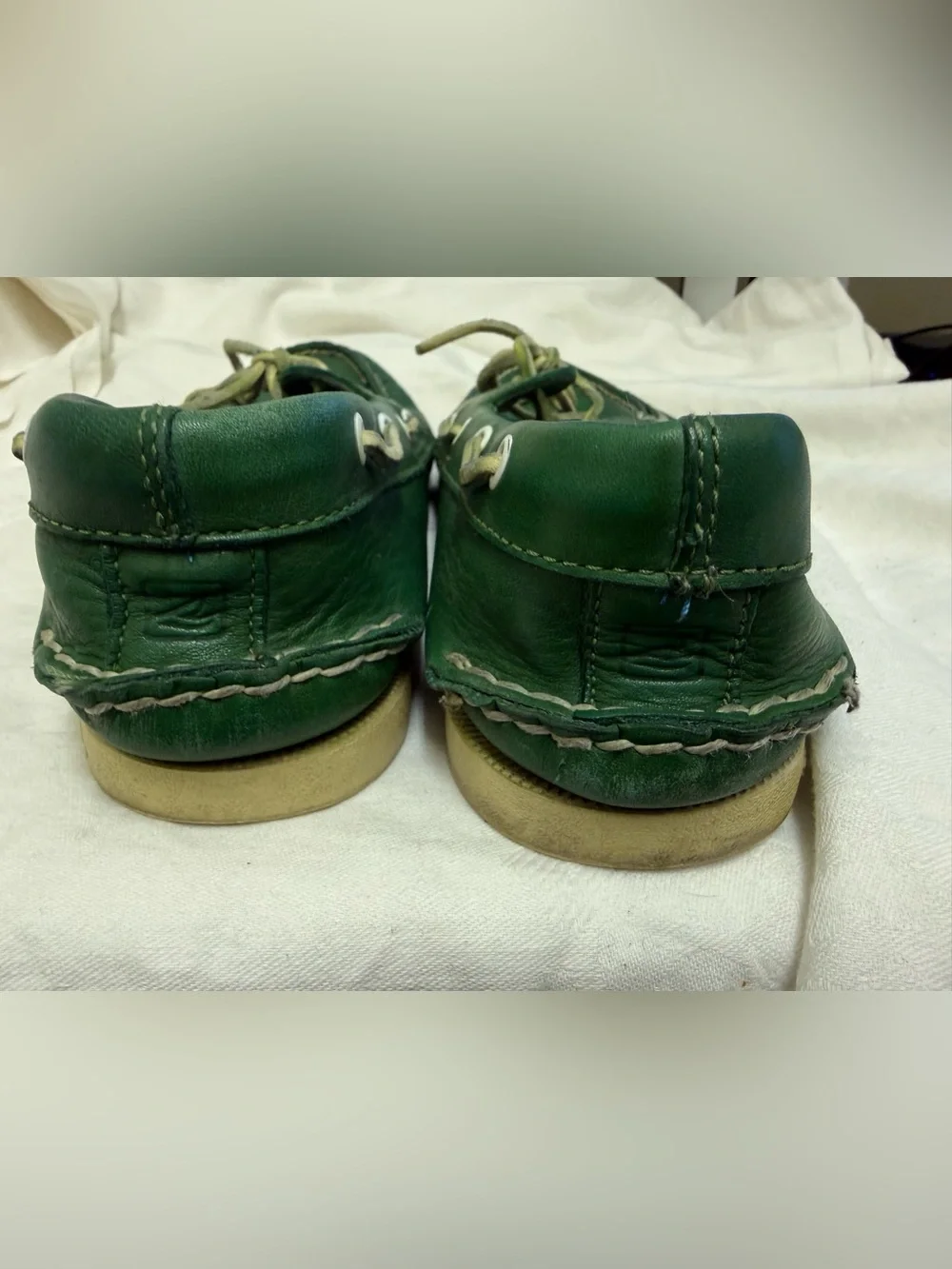 Sperry x J.Crew Green Leather Boat Shoes Men’s 10.5 M